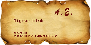 Aigner Elek névjegykártya