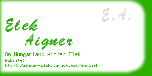 elek aigner business card